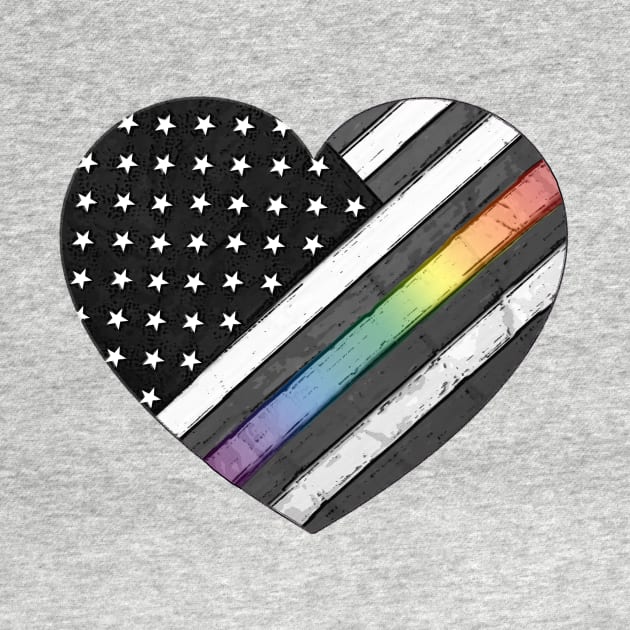 American Flag Rainbow Heart by StephJChild